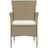 Matgrupp för trädgården 3 delar beige vidaXL – miniatyr 6