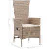 Matgrupp för trädgården 3 delar beige vidaXL – miniatyr 11