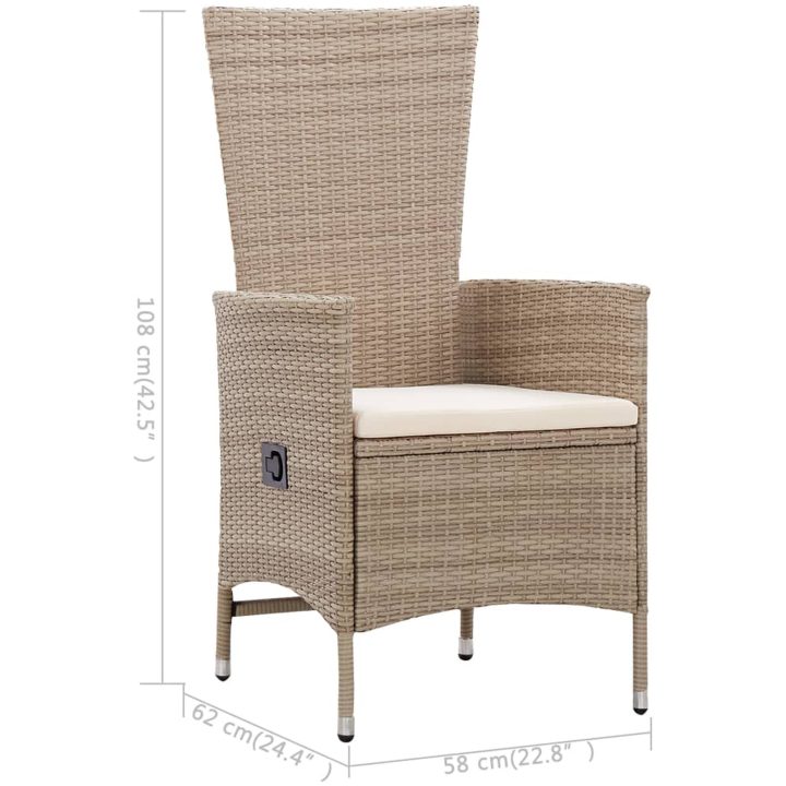 Matgrupp för trädgården 3 delar beige vidaXL – bild 11
