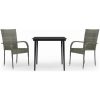 Matgrupp för trädgården 3 delar brun och svart vidaXL 80 cm table length – miniatyr 2