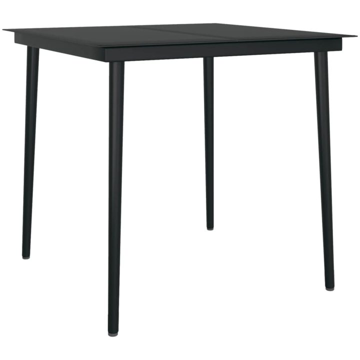 Matgrupp för trädgården 3 delar brun och svart vidaXL 80 cm table length – bild 5