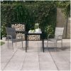 Matgrupp för trädgården 3 delar brun och svart vidaXL 80 cm table length – miniatyr 1