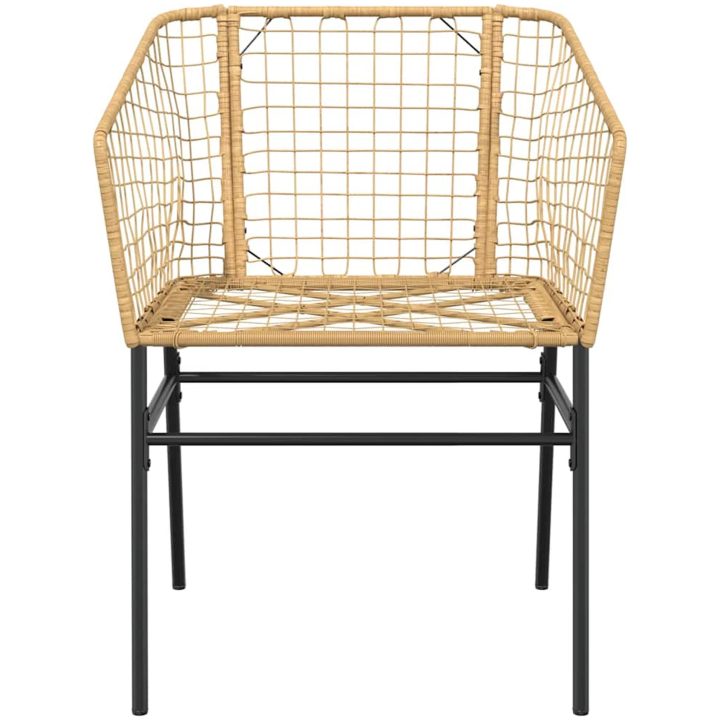 Matgrupp för trädgården 3 delar brun polyrotting glas vidaXL 80 x 80 x 74 cm – bild 5