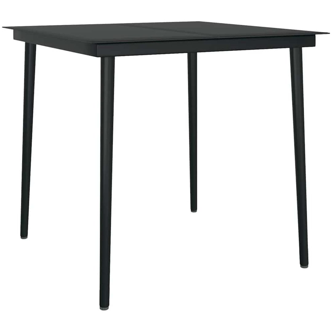 Matgrupp för trädgården 3 delar brun polyrotting glas vidaXL 80 x 80 x 74 cm – bild 6
