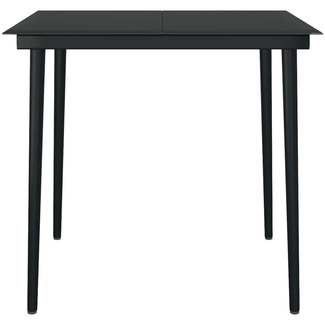 Matgrupp för trädgården 3 delar brun polyrotting glas vidaXL 80 x 80 x 74 cm – bild 7