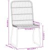 Matgrupp för trädgården 3 delar ek vidaXL 80 cm table length – miniatyr 7