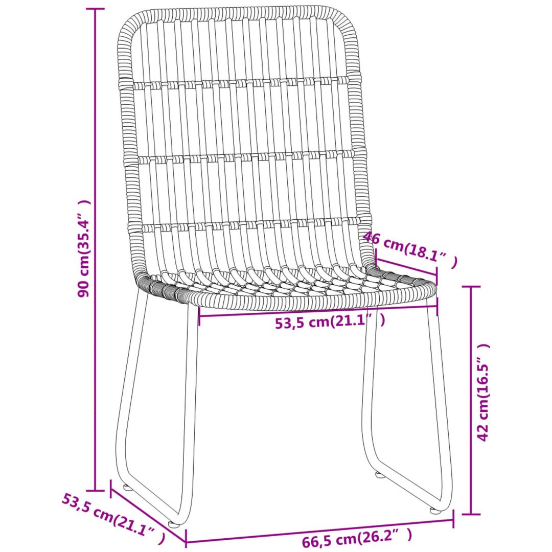 Matgrupp för trädgården 3 delar ek vidaXL 80 cm table length – bild 7