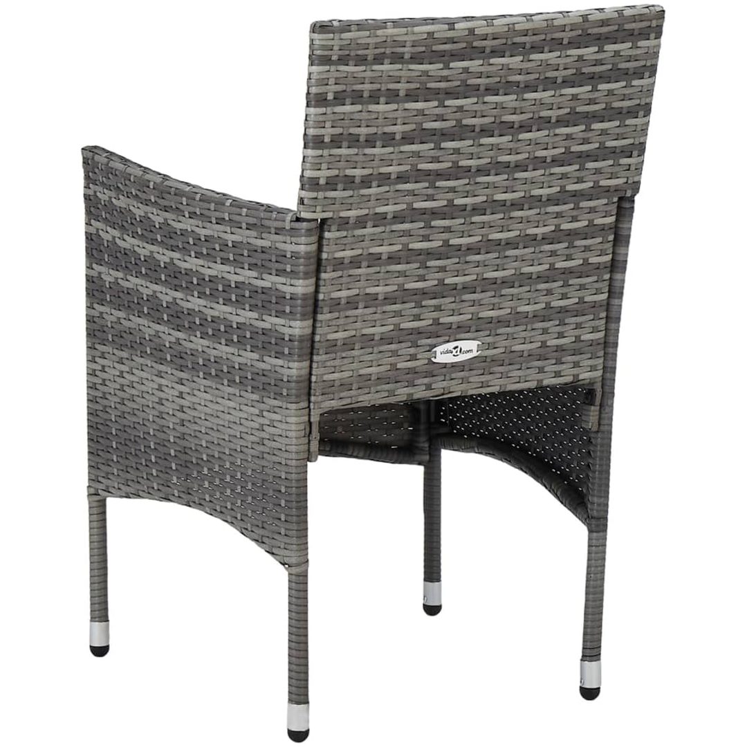 Matgrupp för trädgården 3 delar grå konstrotting och glas vidaXL – bild 10