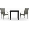 Matgrupp för trädgården 3 delar grå och svart vidaXL 80 cm table length – miniatyr 2