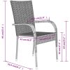 Matgrupp för trädgården 3 delar grå och svart vidaXL 80 cm table length – miniatyr 8
