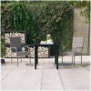Matgrupp för trädgården 3 delar grå och svart vidaXL 80 cm table length – miniatyr 1