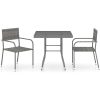 Matgrupp för trädgården 3 delar konstrotting antracit och grå vidaXL 80 cm table length – miniatyr 2