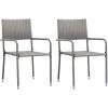 Matgrupp för trädgården 3 delar konstrotting antracit och grå vidaXL 80 cm table length – miniatyr 3