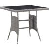 Matgrupp för trädgården 3 delar konstrotting antracit och grå vidaXL 80 cm table length – miniatyr 7