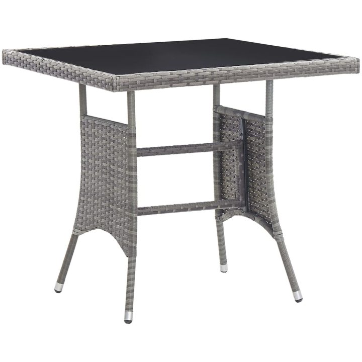 Matgrupp för trädgården 3 delar konstrotting antracit och grå vidaXL 80 cm table length – bild 7
