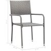 Matgrupp för trädgården 3 delar konstrotting antracit och grå vidaXL 80 cm table length – miniatyr 9