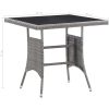 Matgrupp för trädgården 3 delar konstrotting antracit och grå vidaXL 80 cm table length – miniatyr 10