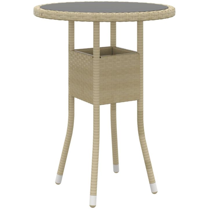 Matgrupp för trädgården 3 delar konstrotting beige vidaXL – bild 3