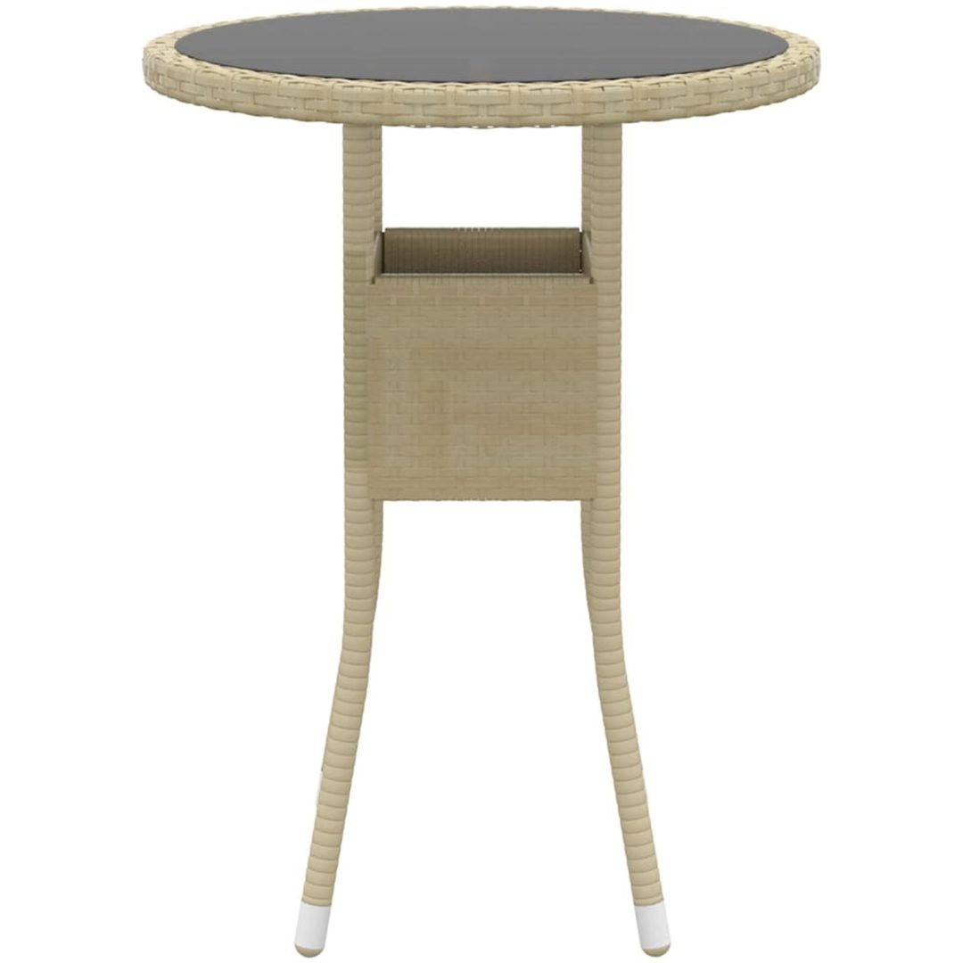Matgrupp för trädgården 3 delar konstrotting beige vidaXL – bild 4
