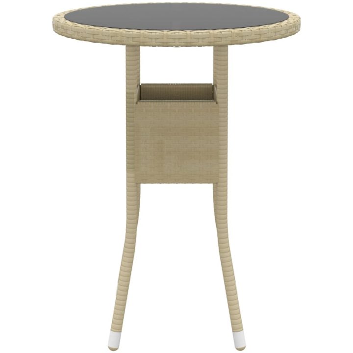Matgrupp för trädgården 3 delar konstrotting beige vidaXL – bild 4