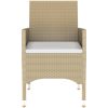 Matgrupp för trädgården 3 delar konstrotting beige vidaXL – miniatyr 6