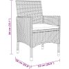 Matgrupp för trädgården 3 delar konstrotting beige vidaXL – miniatyr 8