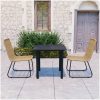 Matgrupp för trädgården 3 delar konstrotting och glas vidaXL 80 cm table length – miniatyr 1