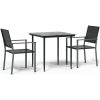 Matgrupp för trädgården 3 delar konstrotting & stål vidaXL 80 cm table length – miniatyr 2
