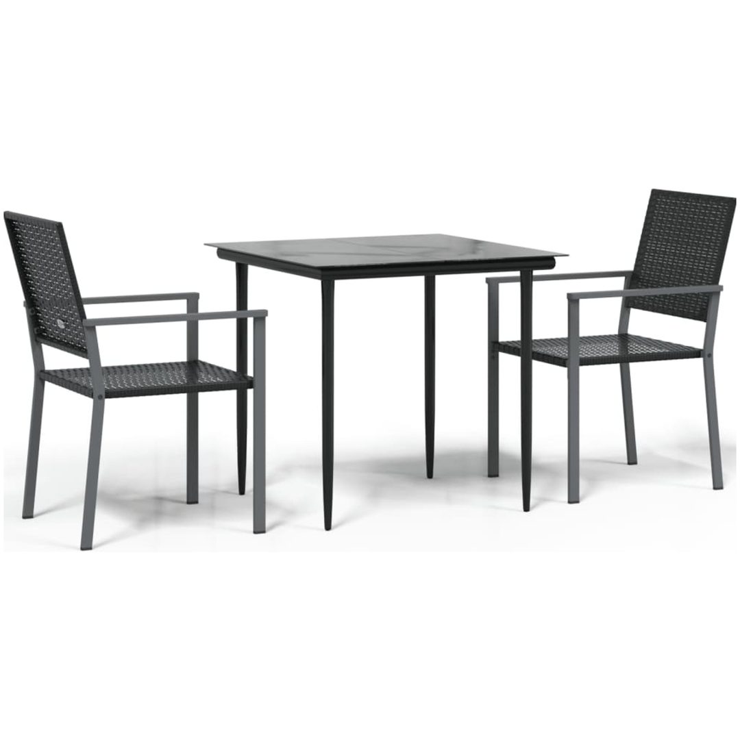 Matgrupp för trädgården 3 delar konstrotting & stål vidaXL 80 cm table length – bild 2