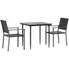 Matgrupp för trädgården 3 delar konstrotting & stål vidaXL 80 cm table length – miniatyr 3