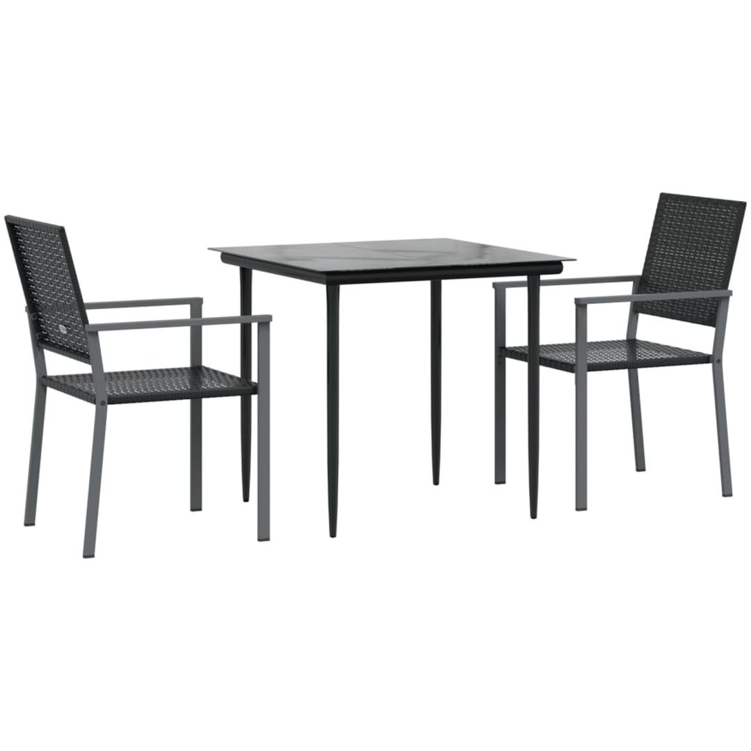 Matgrupp för trädgården 3 delar konstrotting & stål vidaXL 80 cm table length – bild 3