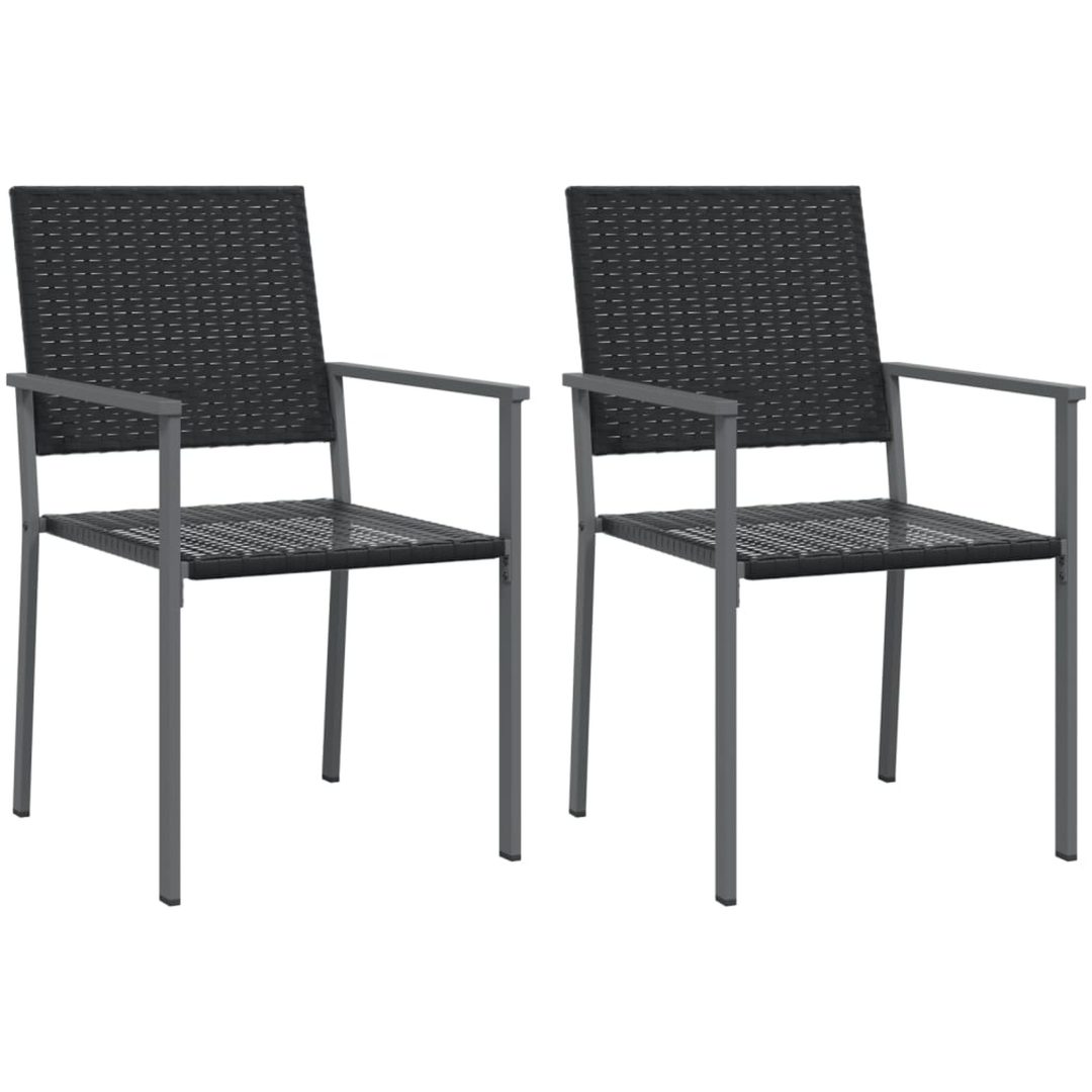 Matgrupp för trädgården 3 delar konstrotting & stål vidaXL 80 cm table length – bild 4
