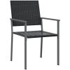 Matgrupp för trädgården 3 delar konstrotting & stål vidaXL 80 cm table length – miniatyr 5