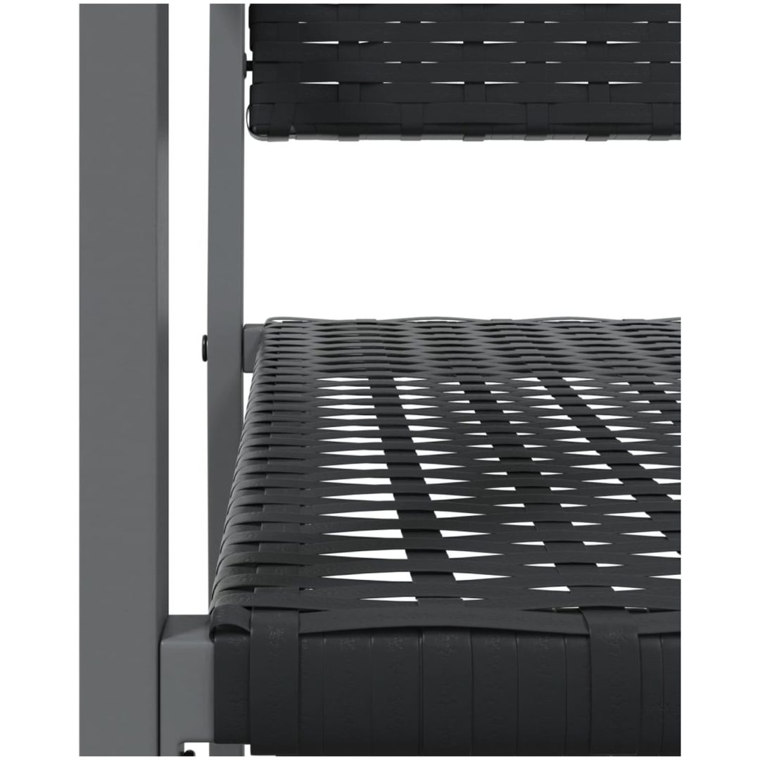 Matgrupp för trädgården 3 delar konstrotting & stål vidaXL 80 cm table length – bild 7
