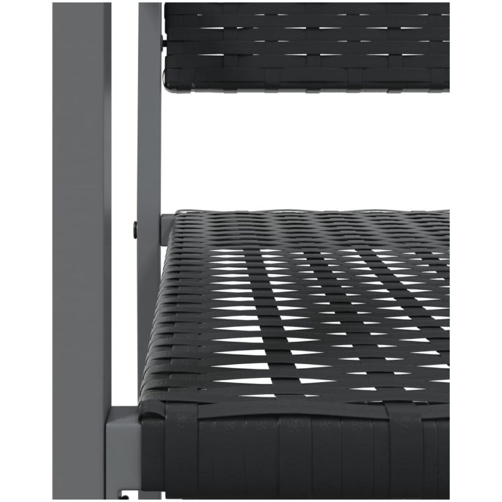 Matgrupp för trädgården 3 delar konstrotting & stål vidaXL 80 cm table length – bild 7
