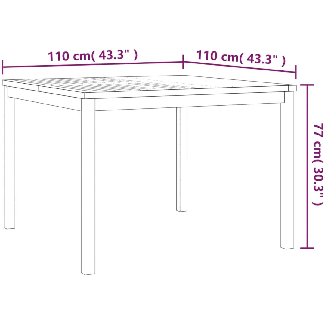 Matgrupp för trädgården 3 delar massiv teak vidaXL 110 cm bordslängd – bild 11