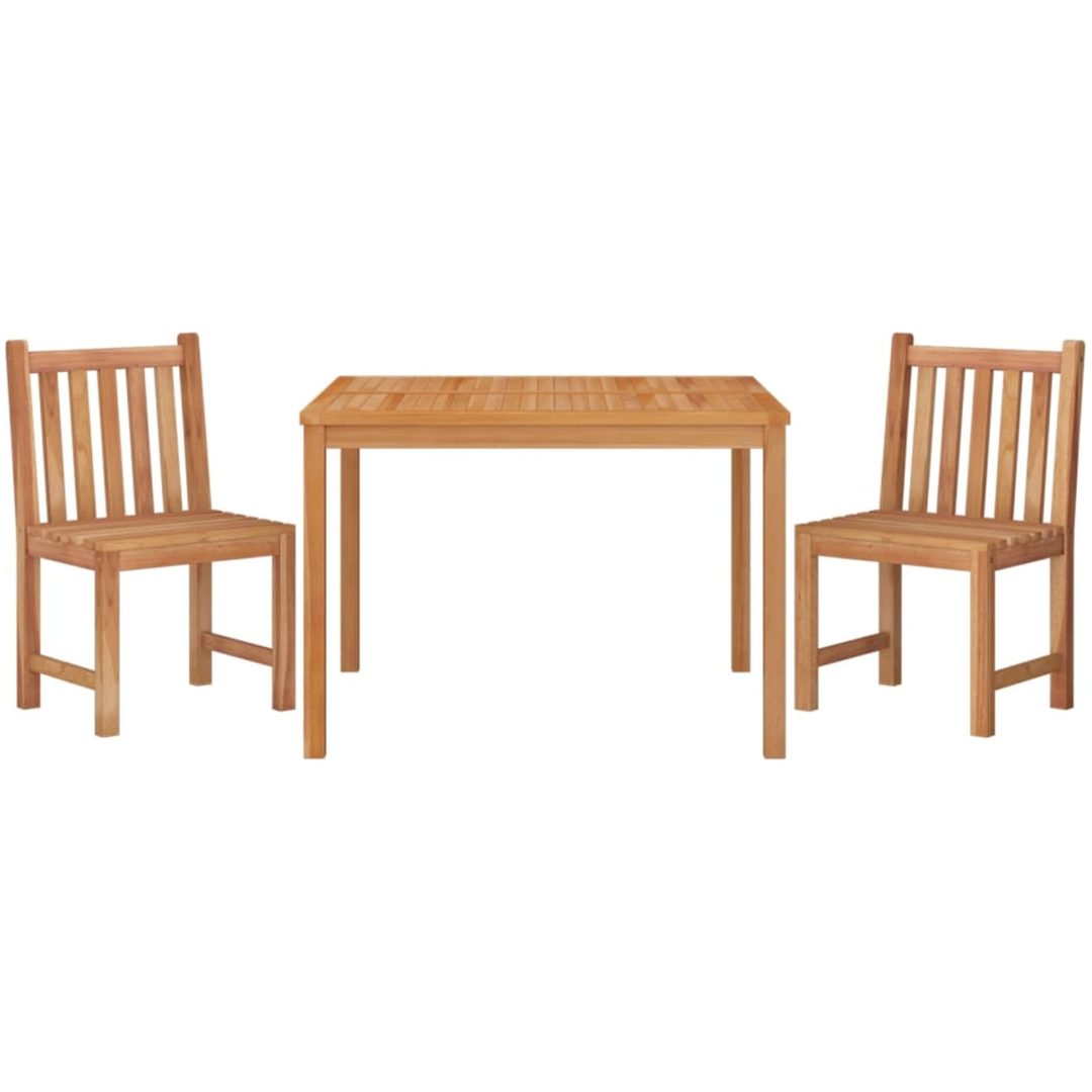 Matgrupp för trädgården 3 delar massiv teak vidaXL 110 cm bordslängd – bild 3