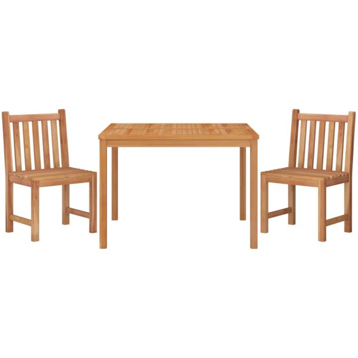 Matgrupp för trädgården 3 delar massiv teak vidaXL 110 cm bordslängd – bild 3