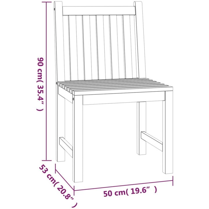 Matgrupp för trädgården 3 delar massiv teak vidaXL 110 cm bordslängd – bild 10