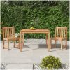 Matgrupp för trädgården 3 delar massiv teak vidaXL 110 cm bordslängd – miniatyr 1