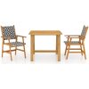 Matgrupp för trädgården 3 delar massivt akaciaträ vidaXL 88 cm table length – miniatyr 2
