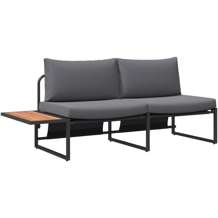 Matgrupp för trädgården 3 delar med antracit dynor vidaXL Armstol utan armar: 117.5x70x68 cm, matbord: 100x55 – bild 7