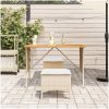 Matgrupp för trädgården 3 delar med dynor beige konstrotting vidaXL – miniatyr 3