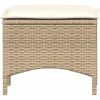 Matgrupp för trädgården 3 delar med dynor beige konstrotting vidaXL – miniatyr 8