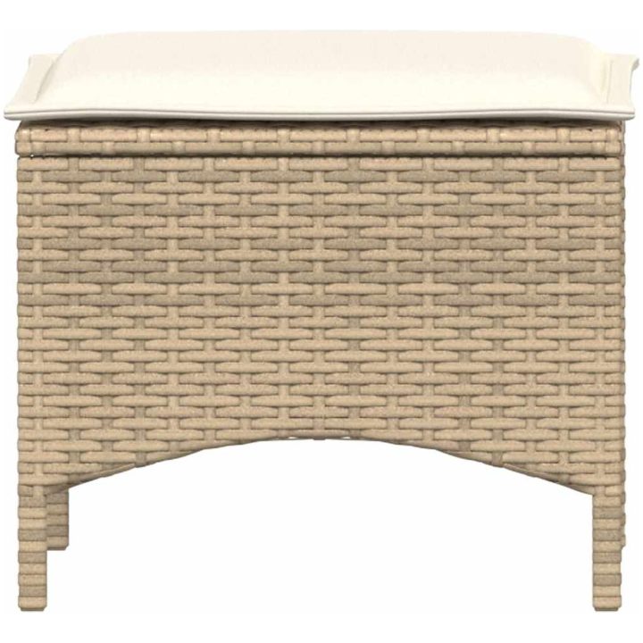 Matgrupp för trädgården 3 delar med dynor beige konstrotting vidaXL – bild 8