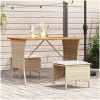 Matgrupp för trädgården 3 delar med dynor beige konstrotting vidaXL – miniatyr 1
