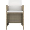 Matgrupp för trädgården 3 delar med dynor konstrotting beige vidaXL – miniatyr 4