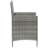 Matgrupp för trädgården 3 delar med dynor konstrotting grå vidaXL 90 cm table length – miniatyr 5