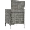 Matgrupp för trädgården 3 delar med dynor konstrotting grå vidaXL 90 cm table length – miniatyr 6