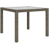 Matgrupp för trädgården 3 delar med dynor konstrotting grå vidaXL 90 cm table length – miniatyr 8